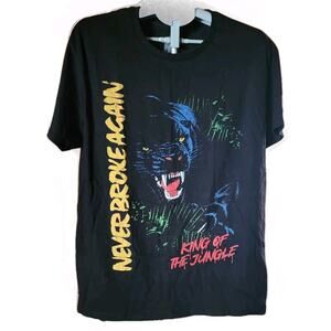 Never Broke Again T-shirt Black Panther King of a Jungle Size L Large NWT